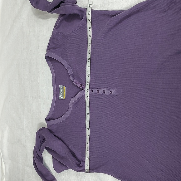 Cabela's Shirts Purple Waffle Long Sleeve 1/4 Button Up Outdoor Women Size Large - Picture 7 of 9